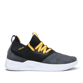 Supra Mens TITANIUM Low Top Shoes Dk Grey/Black/Golden/white | US-92391